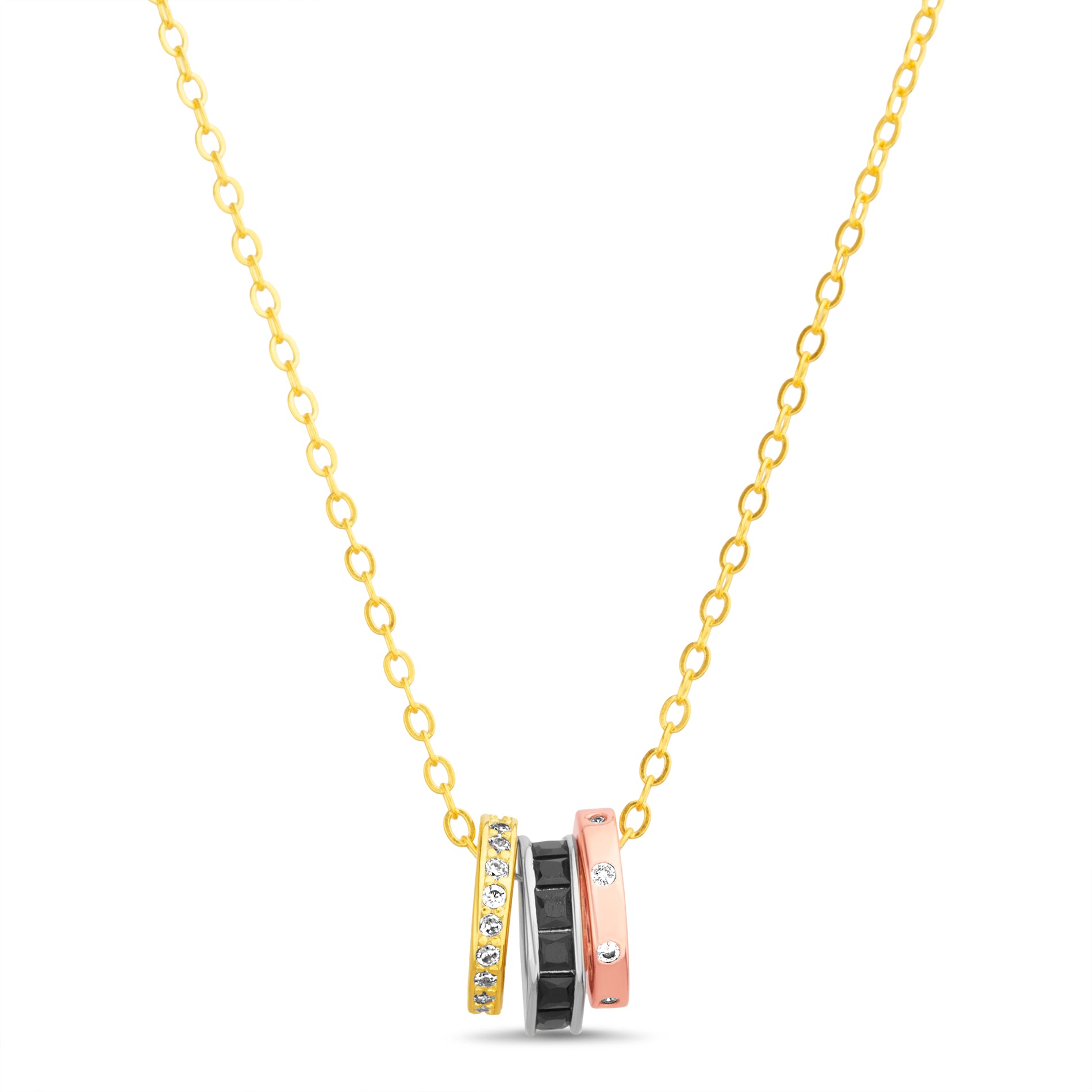 Multicolor Ring Charm Necklace